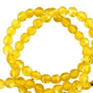 Faceted Natural stone beads 2mm crystal Vibrant yellow